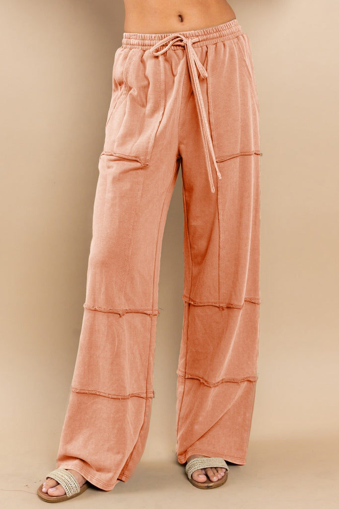 summer orange mineral washed pants