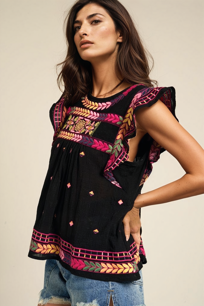 Womens Flutter Sleeve Blouse – Autumn Grove Clothing