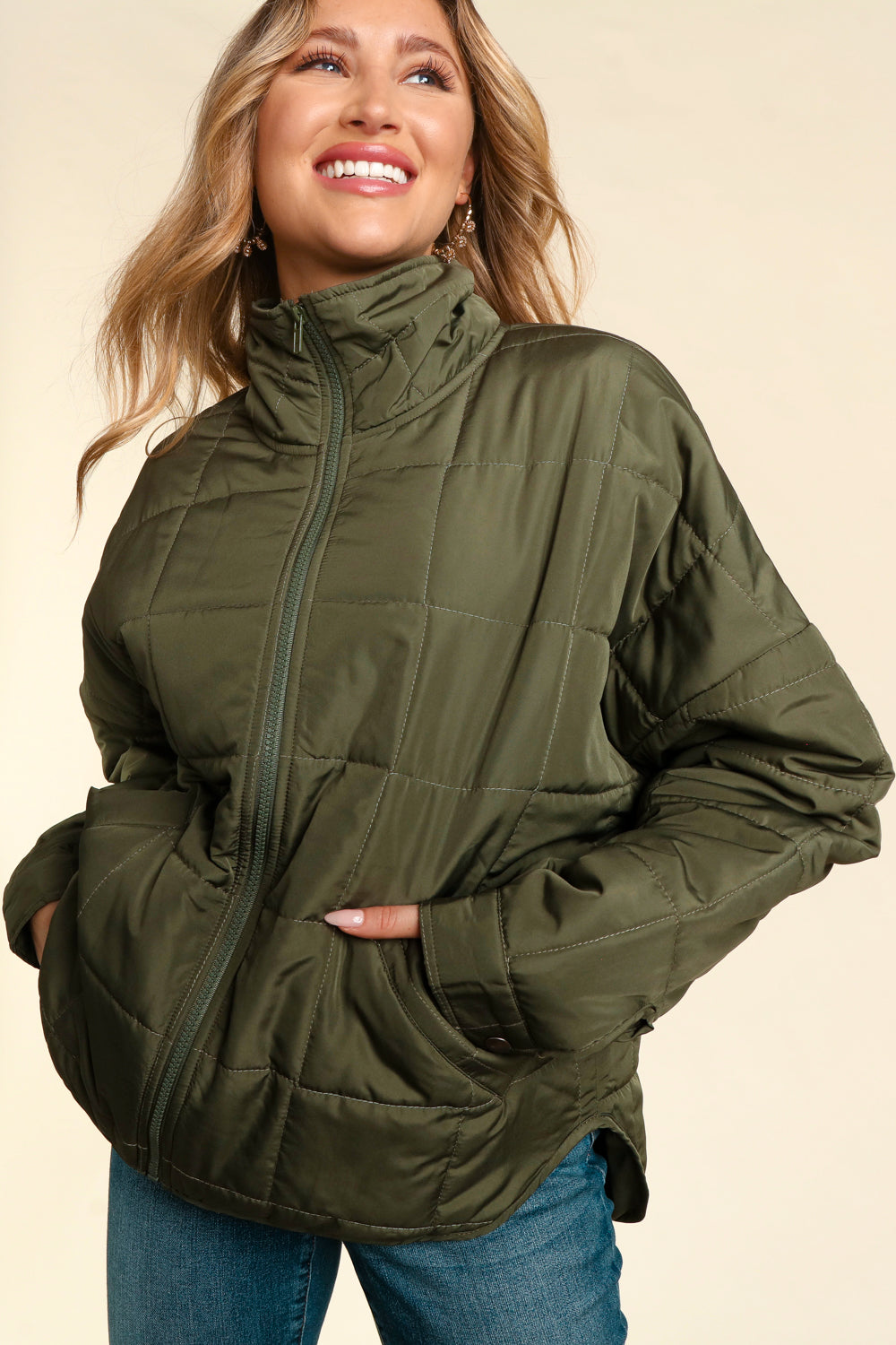 Womens Quilted Jacket With Pockets - Autumn Grove Clothing