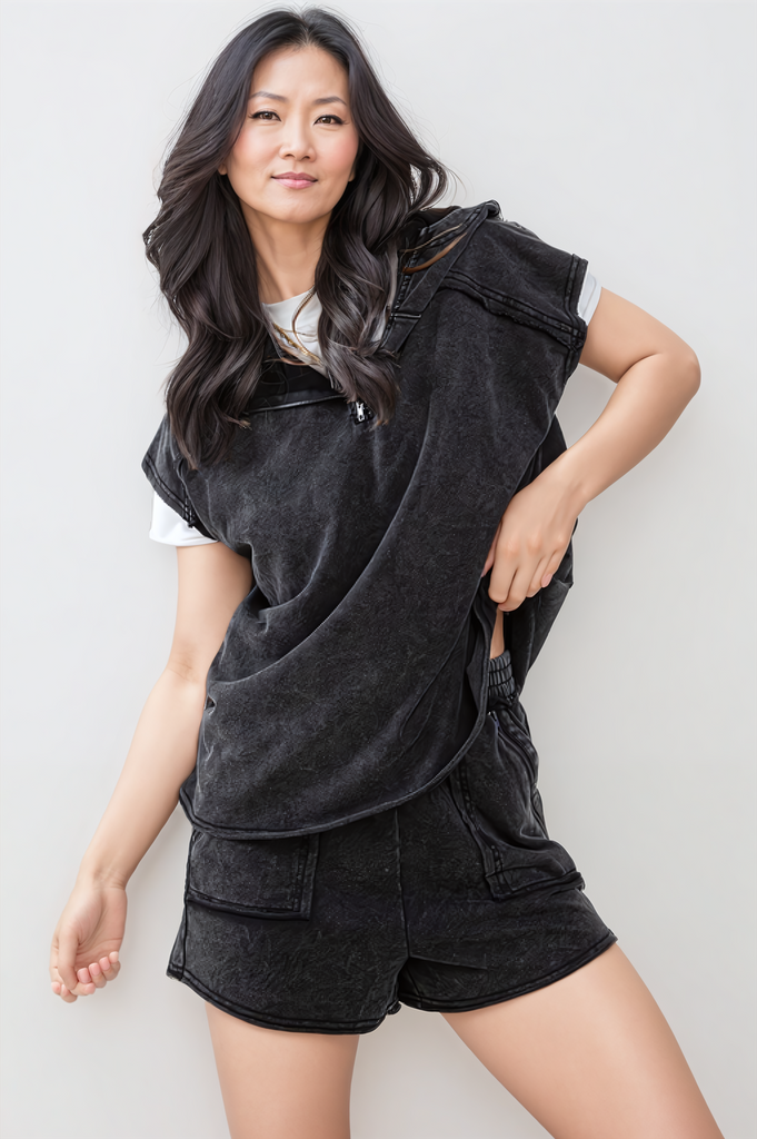 Mineral Washed Short Set