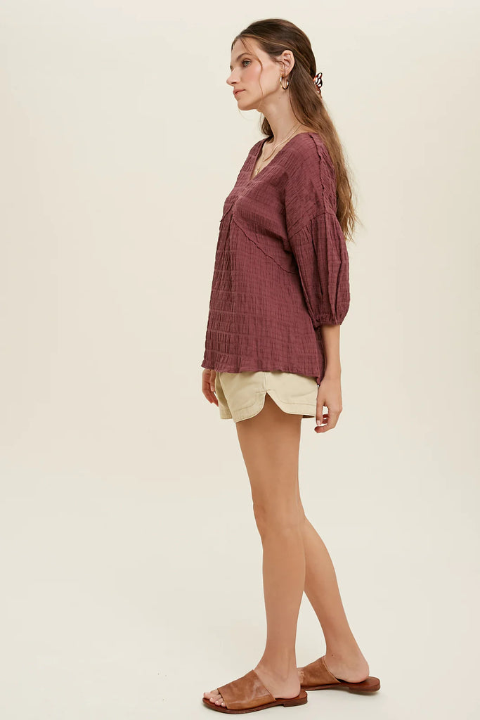 Audrey Swing Top | Audrey Top In Wine |  Autumn Grove Clothing